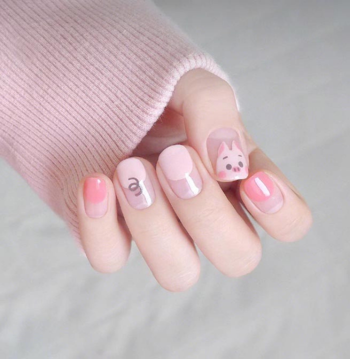 little pigs nail ideas01