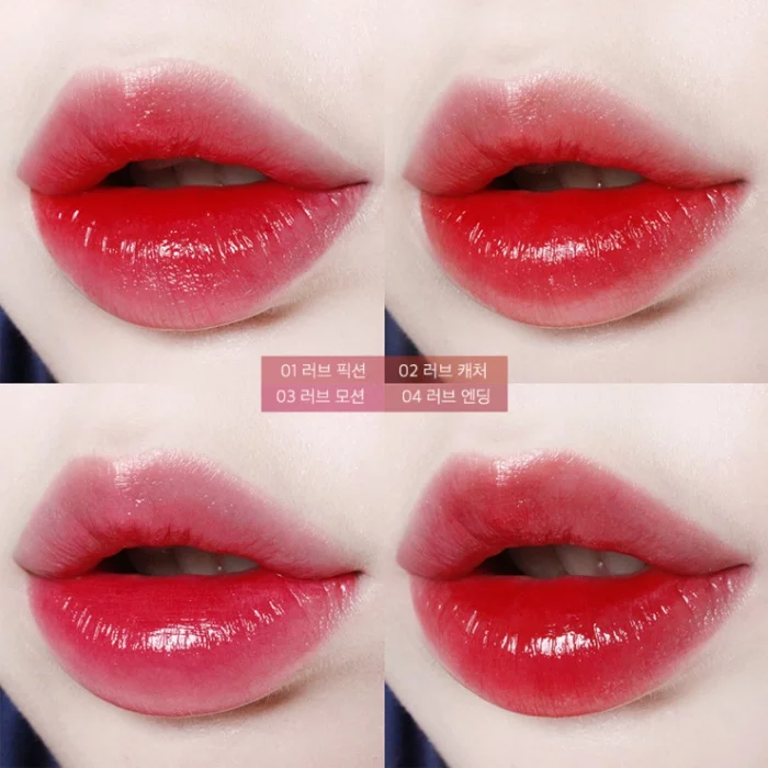 THE SAEM Love Me Coating Tint สวอชบนริมฝีปากทั้งหมด 4 สี